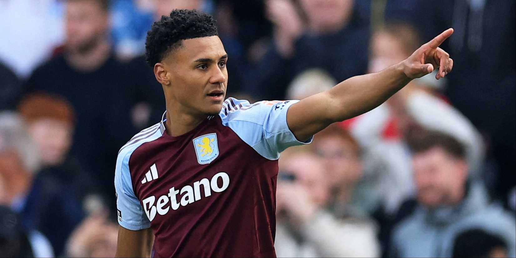 Aston Villa striker Ollie Watkins pointing