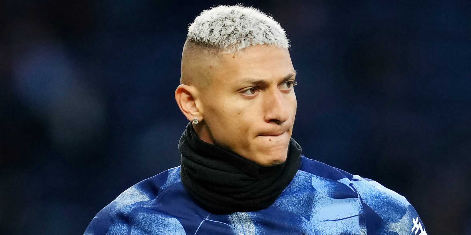 Richarlison during a pre-match warm-up at Tottenham Hotspur
