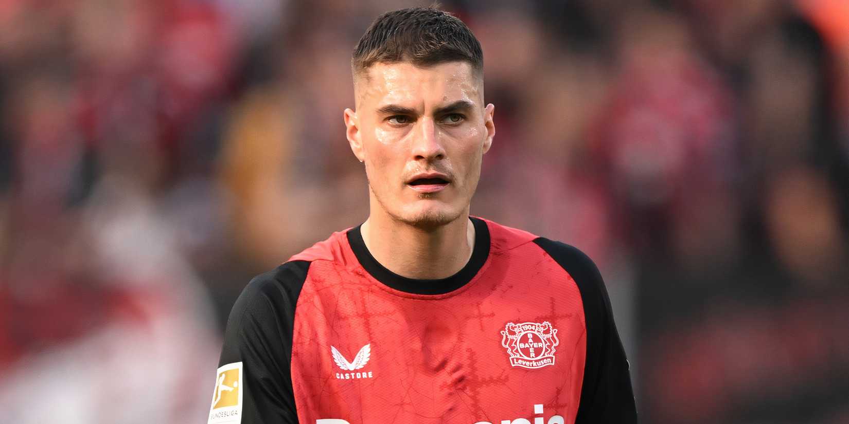 Patrik Schick in action for Bayer Leverkusen