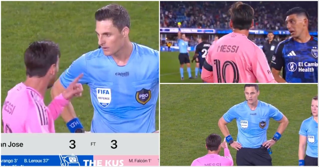 The 10 words referee said to Messi after he angrily confronted him following San Jose 3-3 Miami