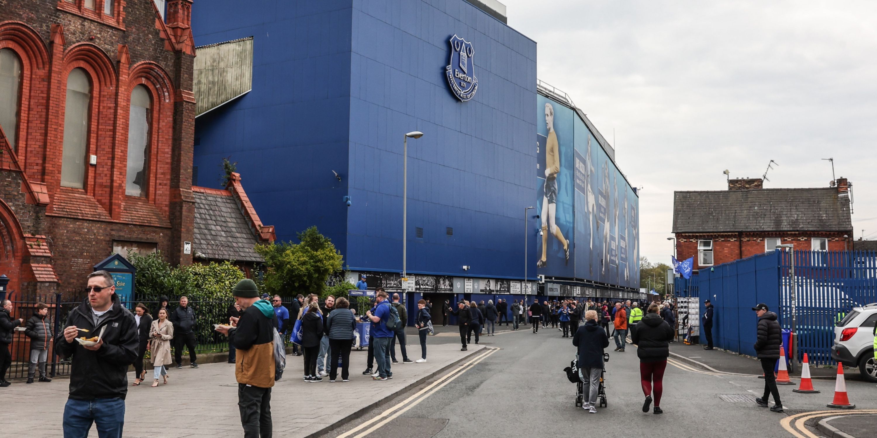 Everton fans outside Goodison Park