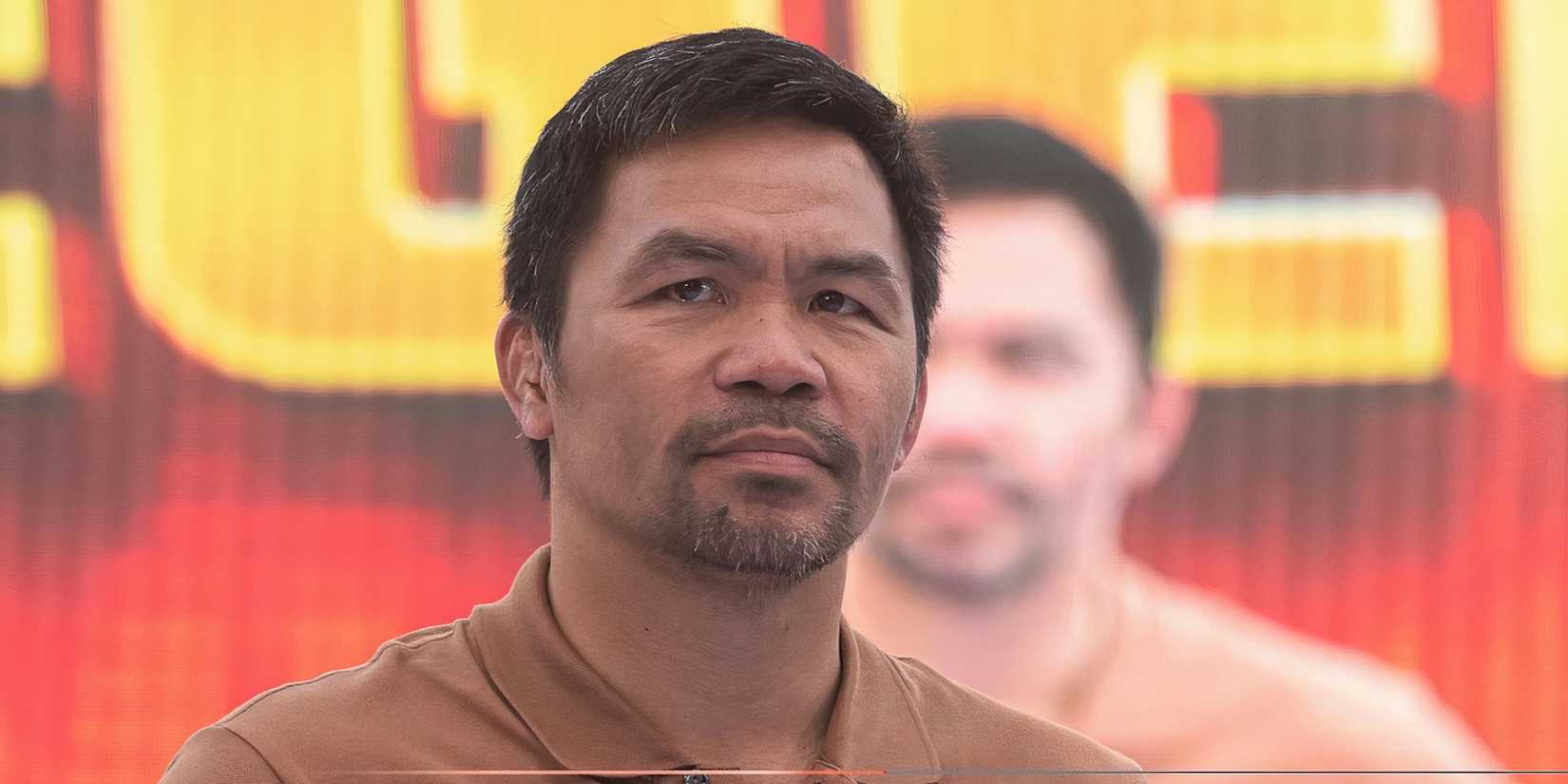 Manny Pacquiao looking concerned