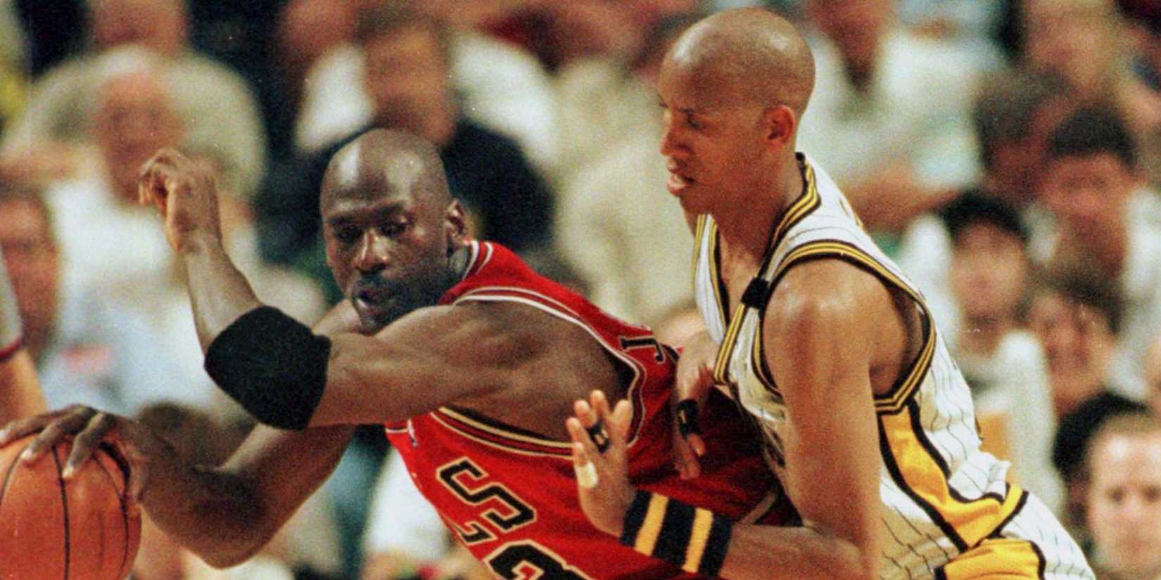 Michael Jordan and Reggie Miller