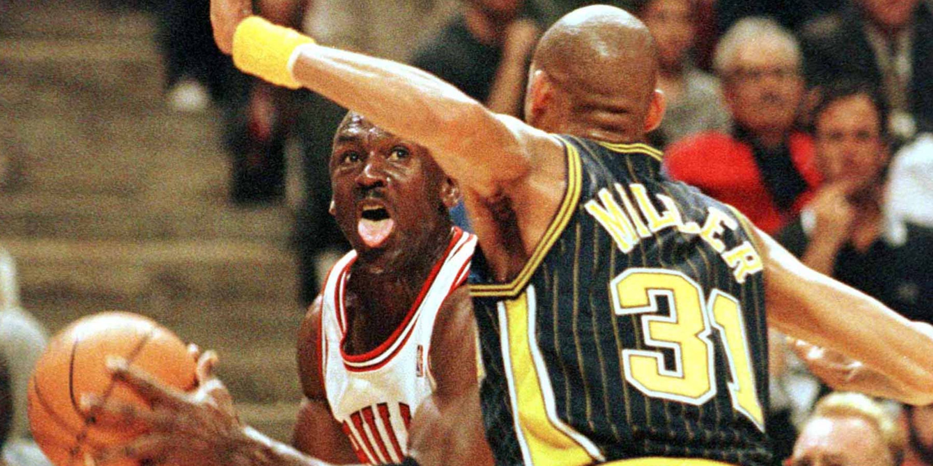 Michael Jordan and Reggie Miller