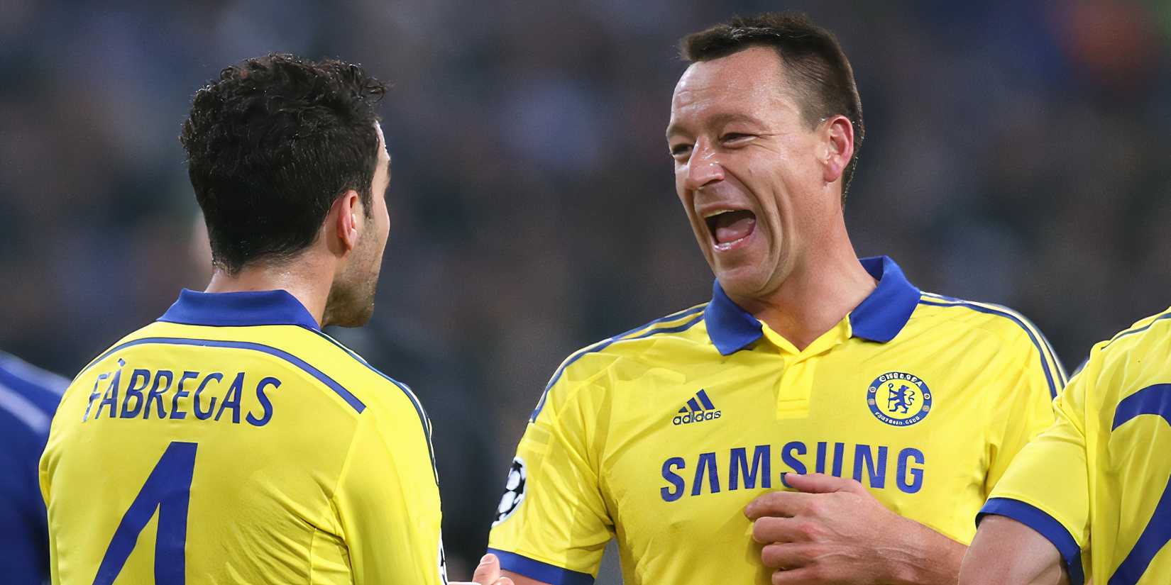 Chelsea's John Terry celebrates with Cesc Fabregas