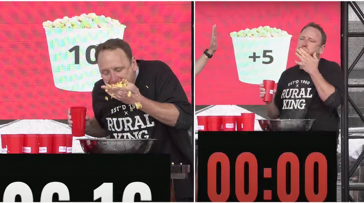 Joey Chestnut Breaking His Own Eating Record on Memorial Day