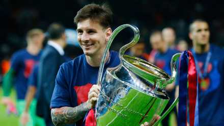 lionel messi champions league trophy