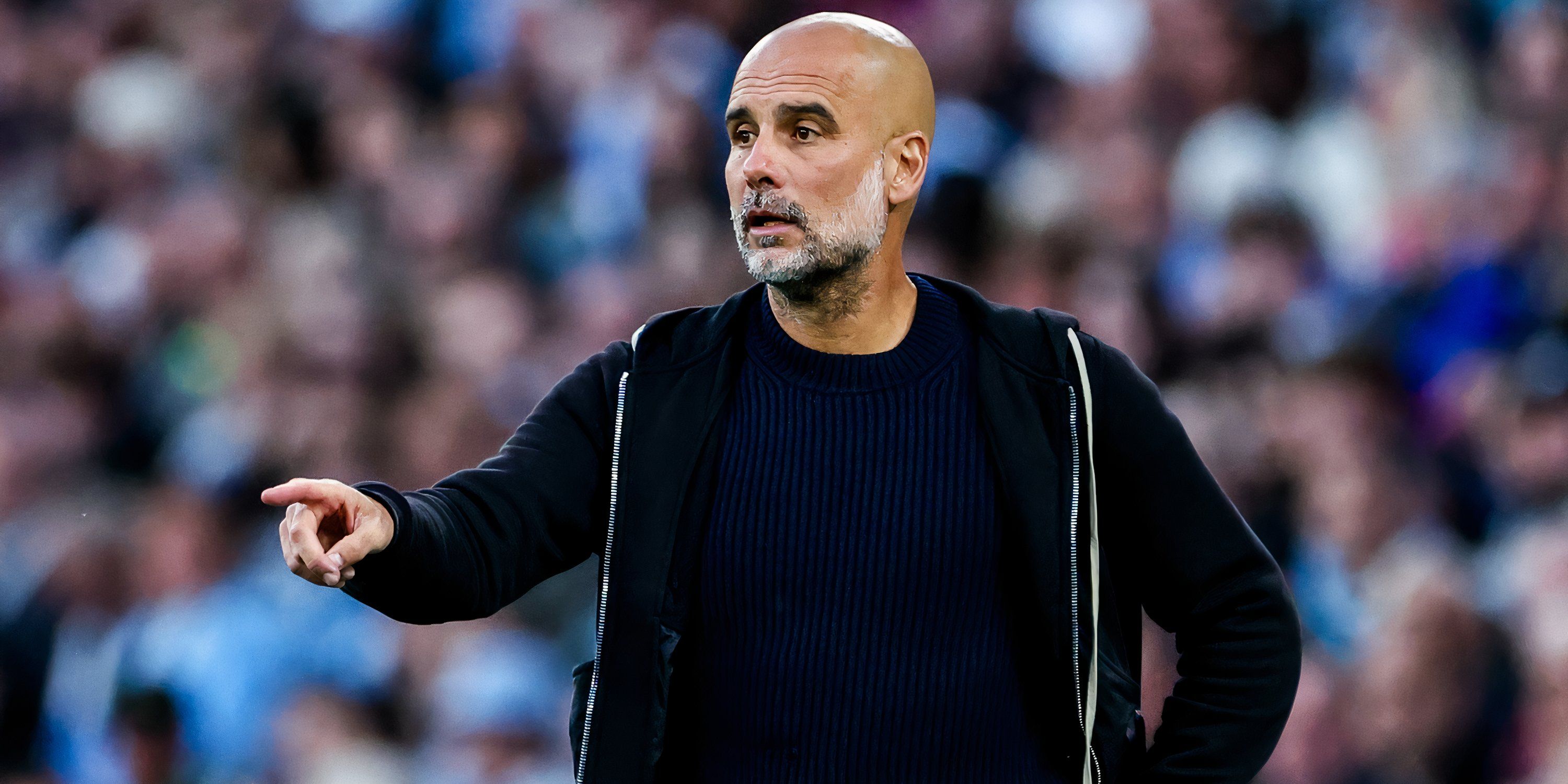 Manchester City boss Pep Guardiola on the touchline