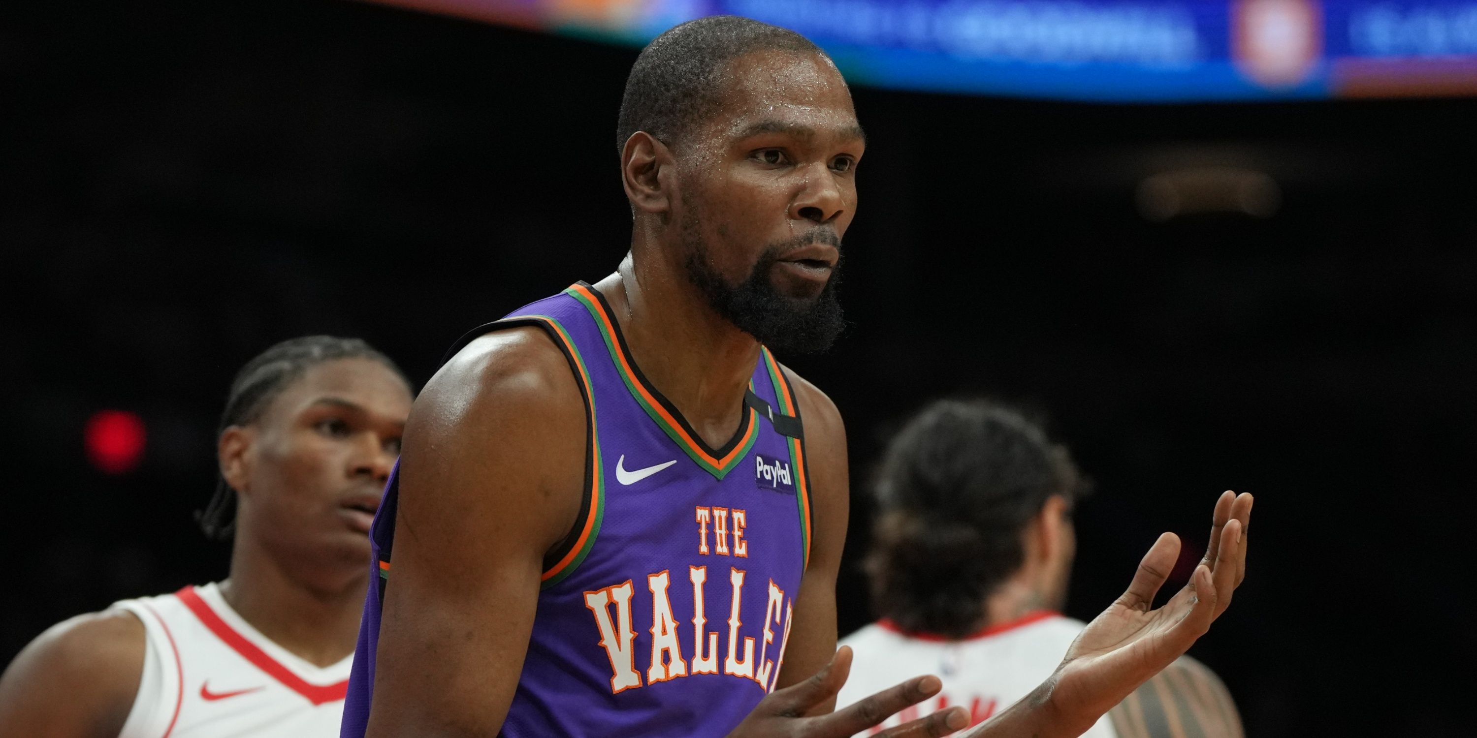 Phoenix Suns' Kevin Durant reacts.
