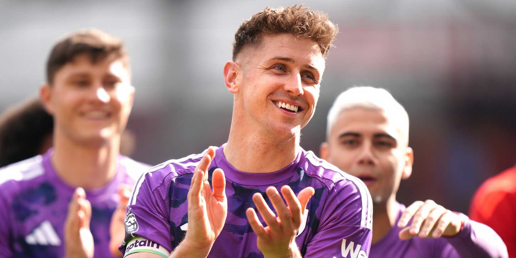 Tom Cairney applauding the Fulham supporters