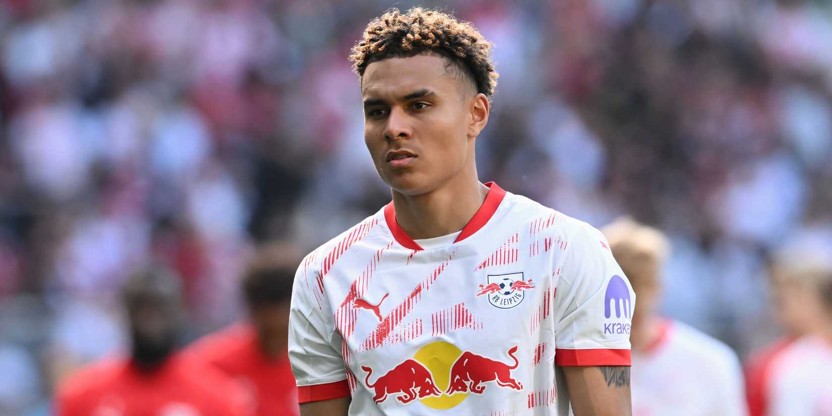 Antonio Nusa in action for RB Leipzig
