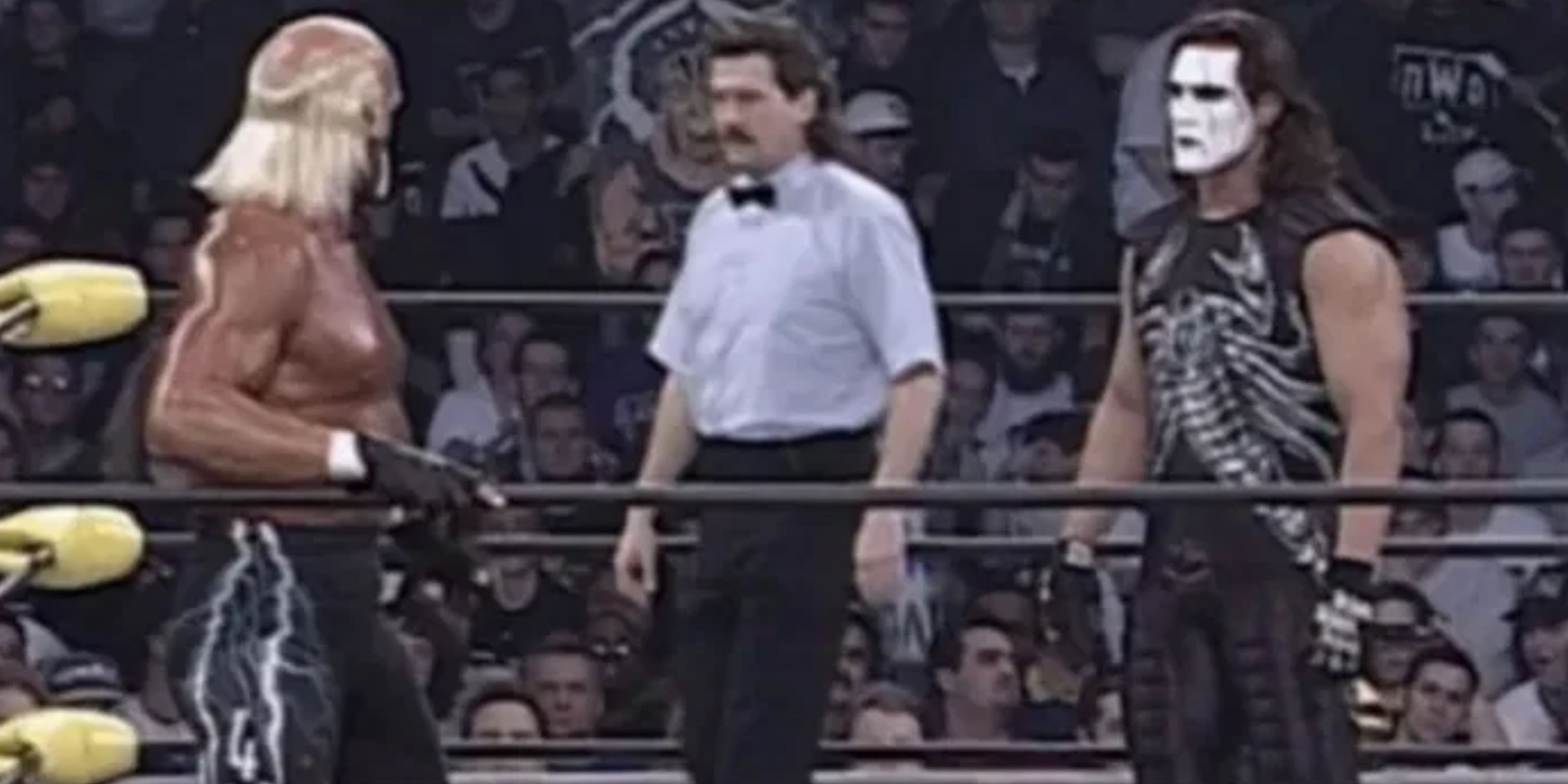 Hollywood Hulk Hogan and Sting at Starrcade 1997