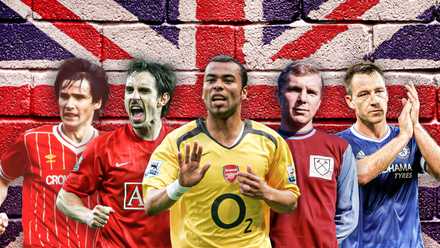 Ashley Cole, Alan Hansen, John Terry, Bobby Moore and Gary Neville