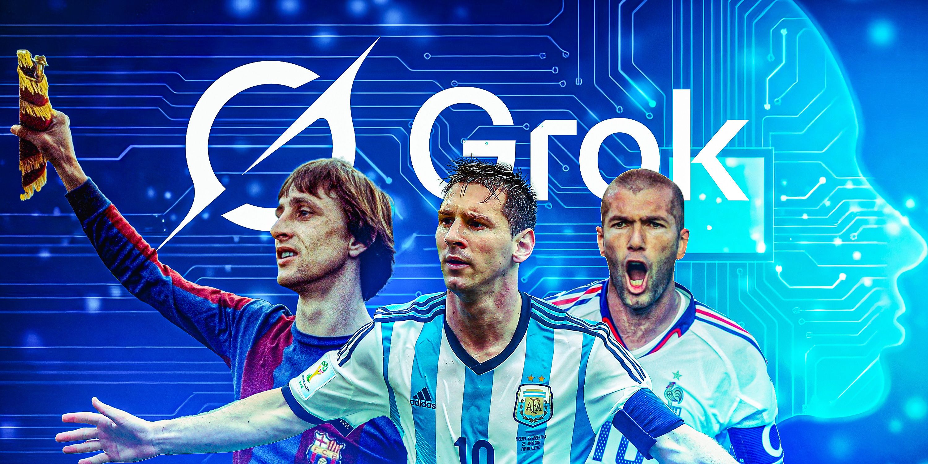 Johan Cruyff, Lionel Messi and Zinedine Zidane