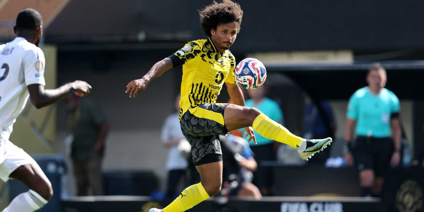 Karim Adeyemi in action for Borussia Dortmund in the FIFA Club World Cup
