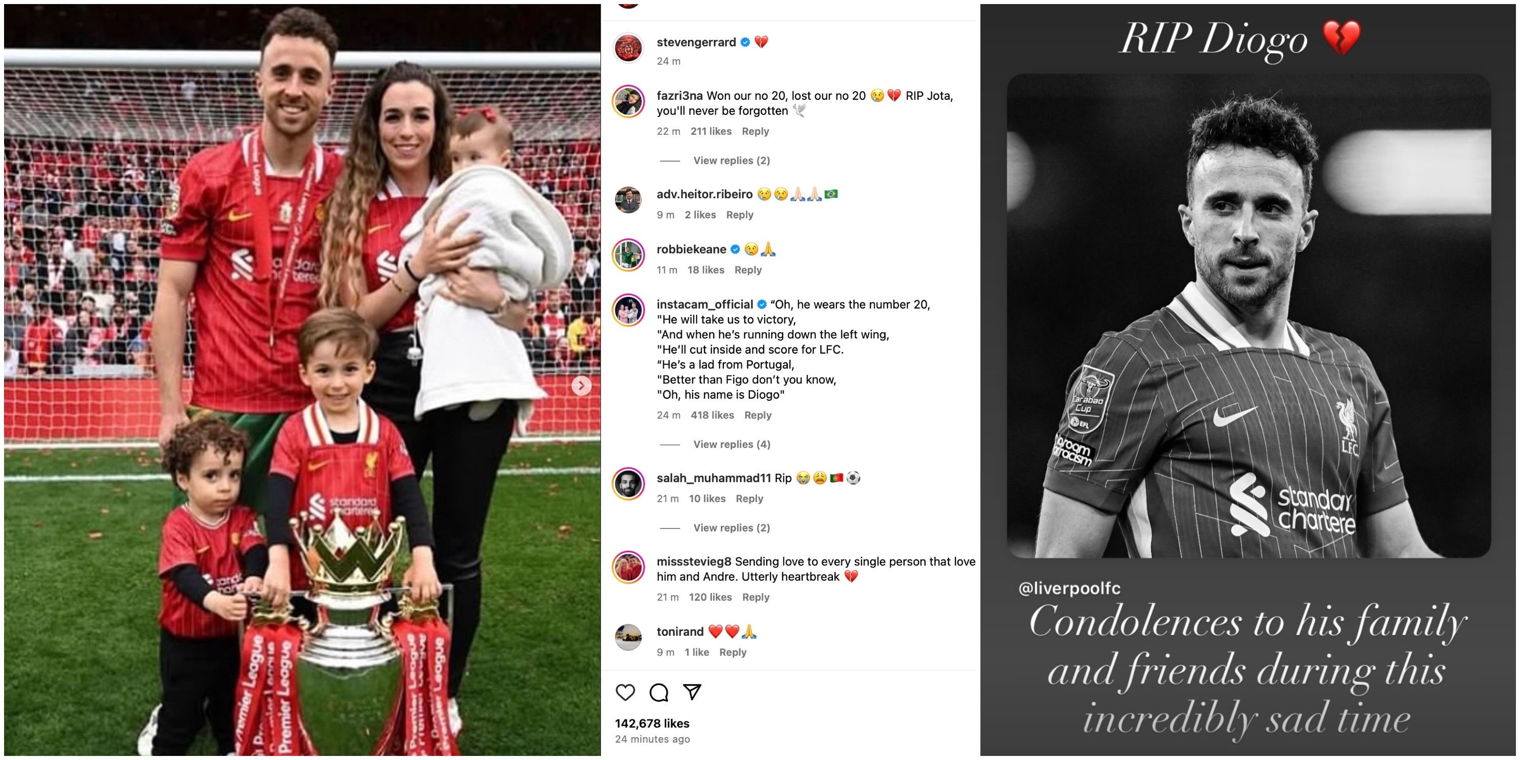 Steven Gerrard's tribute to Diogo Jota