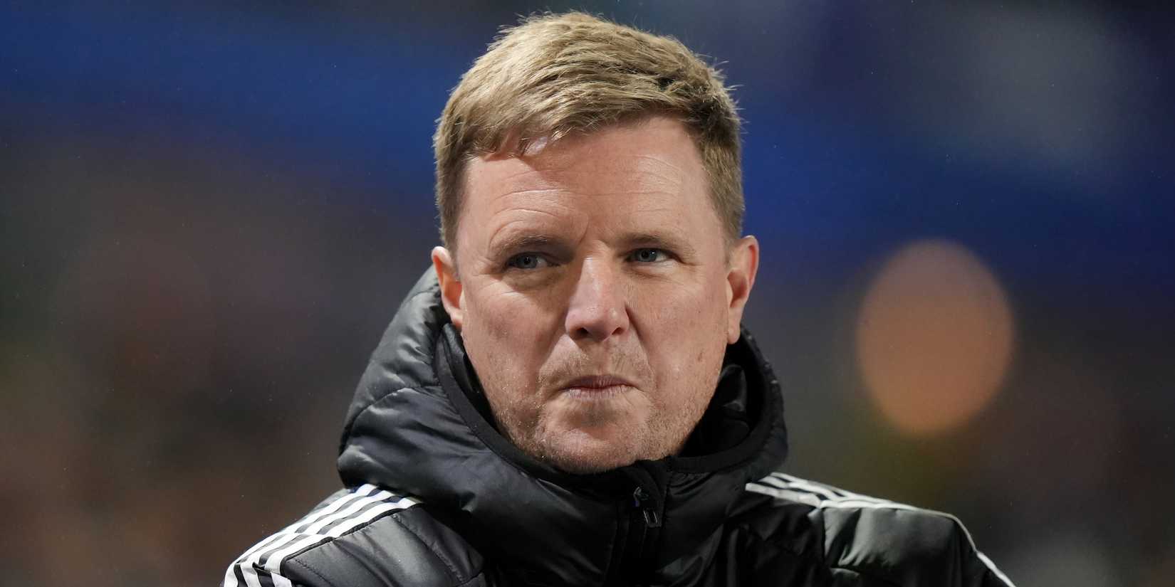 Newcastle United boss Eddie Howe watching on from the touchline