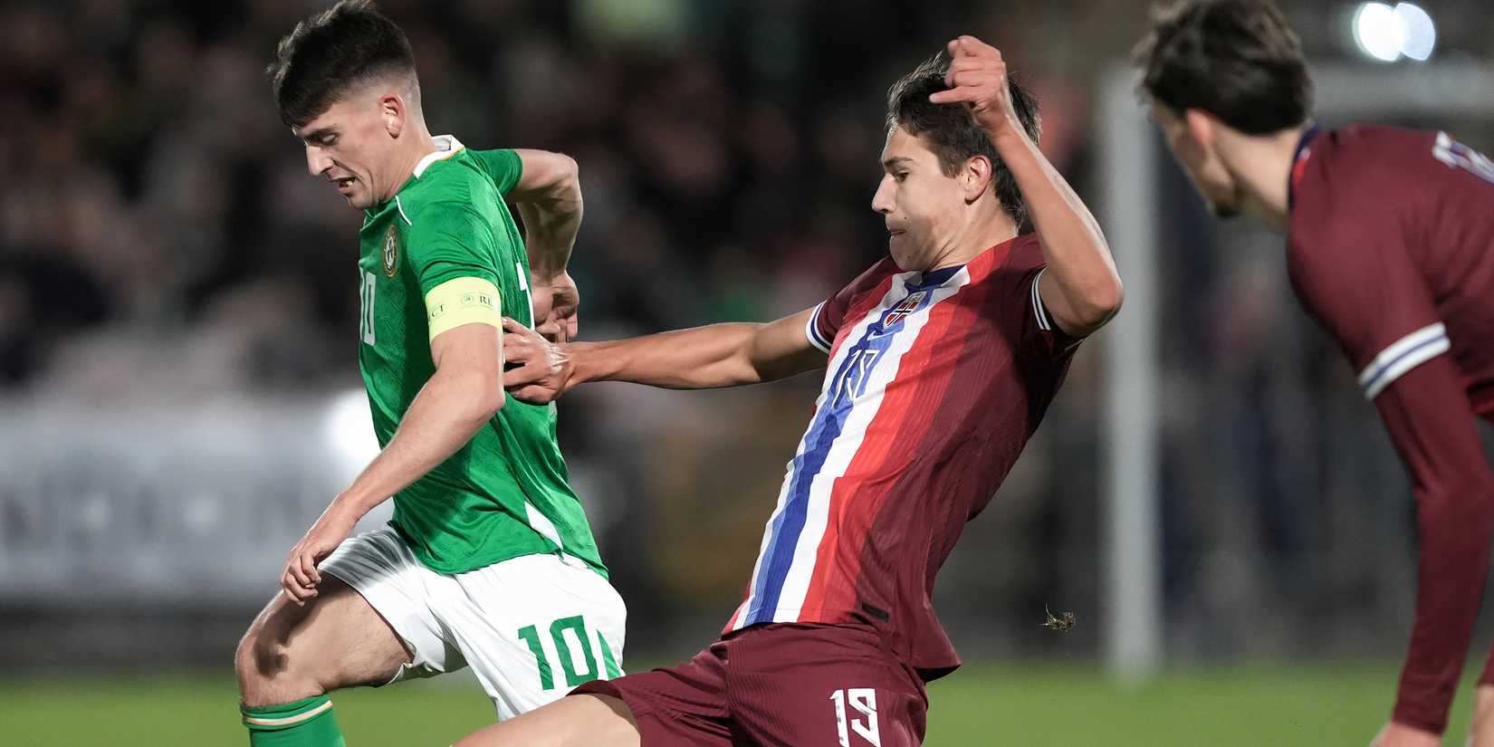 Eivind Helland in action for the Norway under-21 side