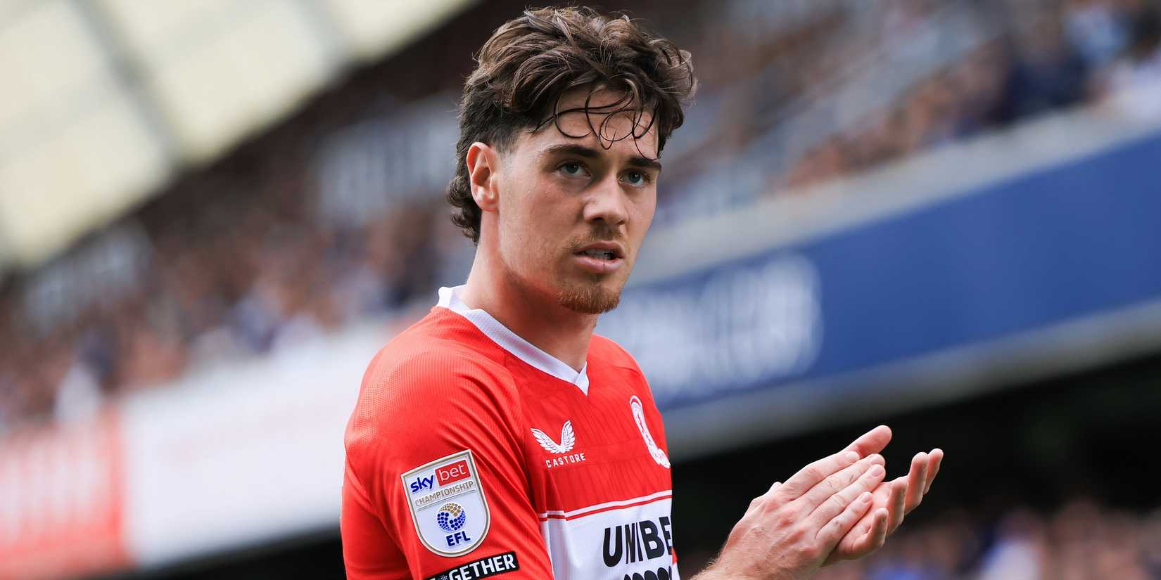 Hayden Hackney applauding the Middlesbrough supporters