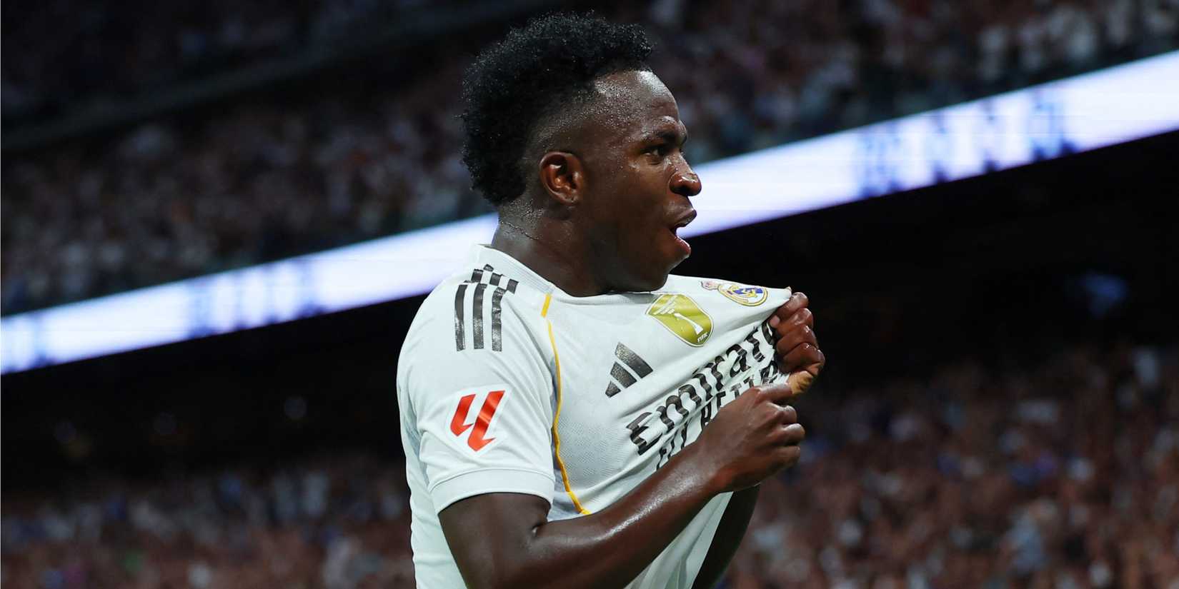 Vinicius Junior celebrating after scoring against Mallorca