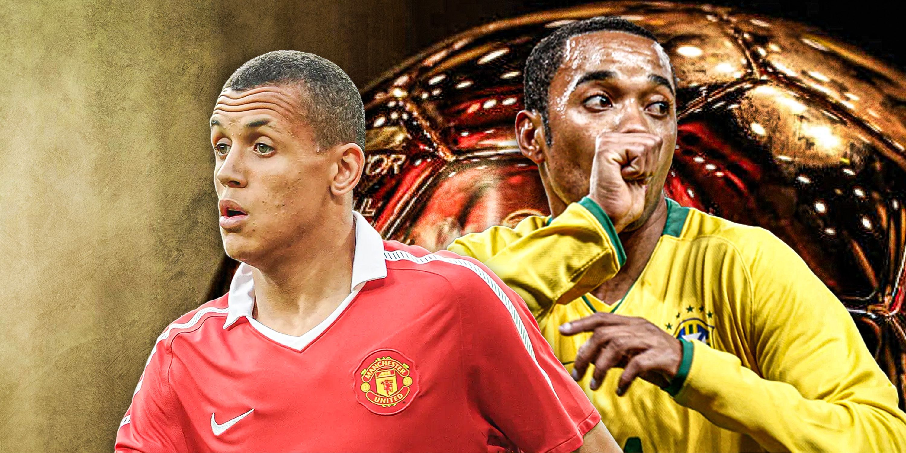 Robinho (Brazil) and Ravel Morrison (Manchester United)