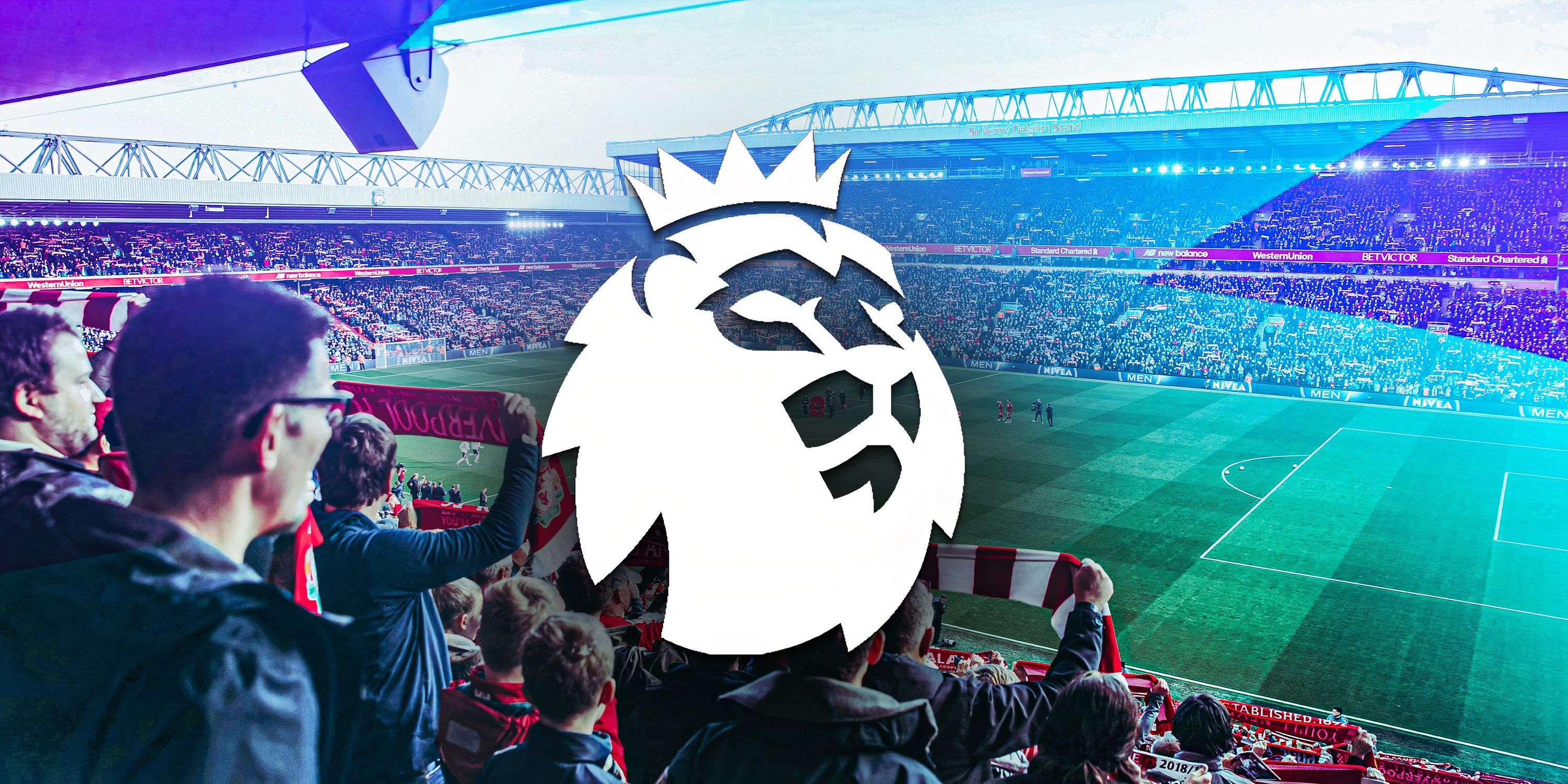 Arsenal's Emirates Stadium as the background with the Premier League logo in front in the middle