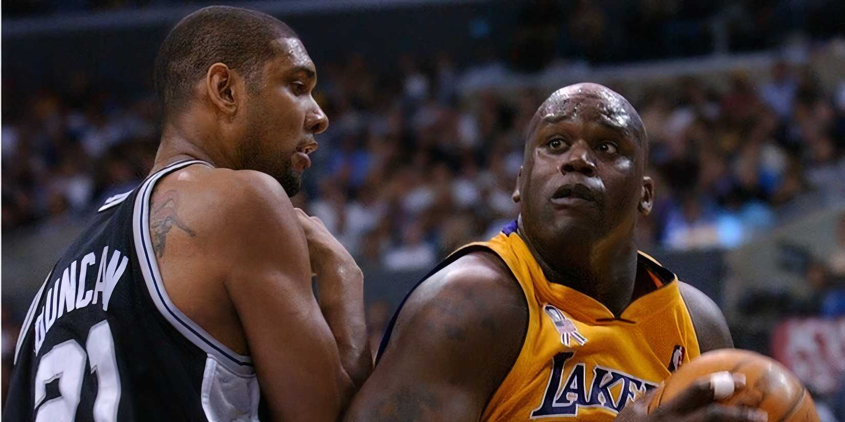 Tim Duncan vs Shaquille O'Neal