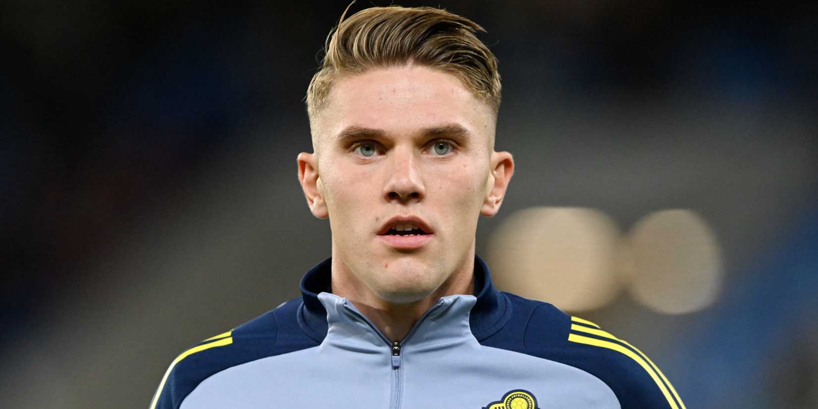 Sweden's Viktor Gyokeres during the warm up before the match