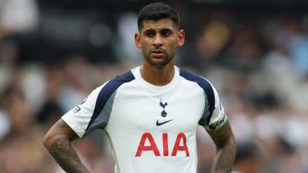 Cristian Romero in action for Tottenham Hotspur