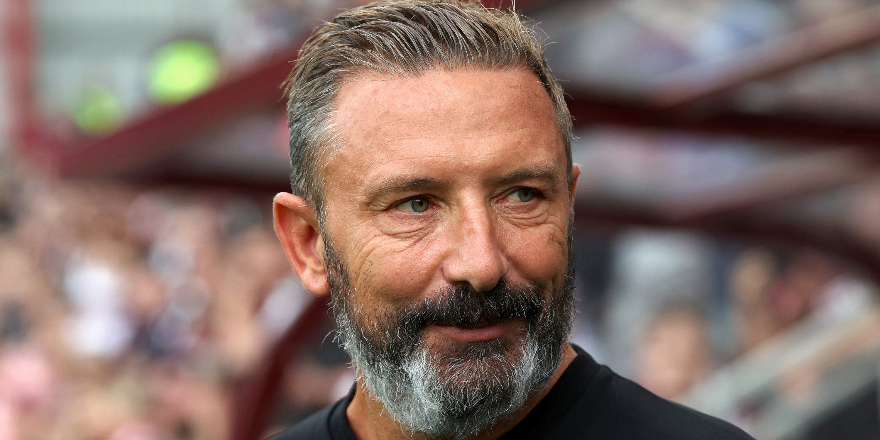 Derek McInnes in the Hearts dugout