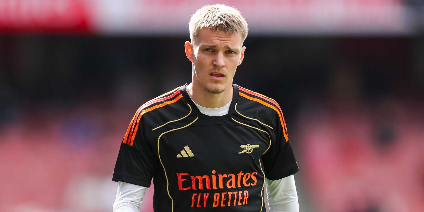 Martin Odegaard during a pre-match warm-up with Arsenal