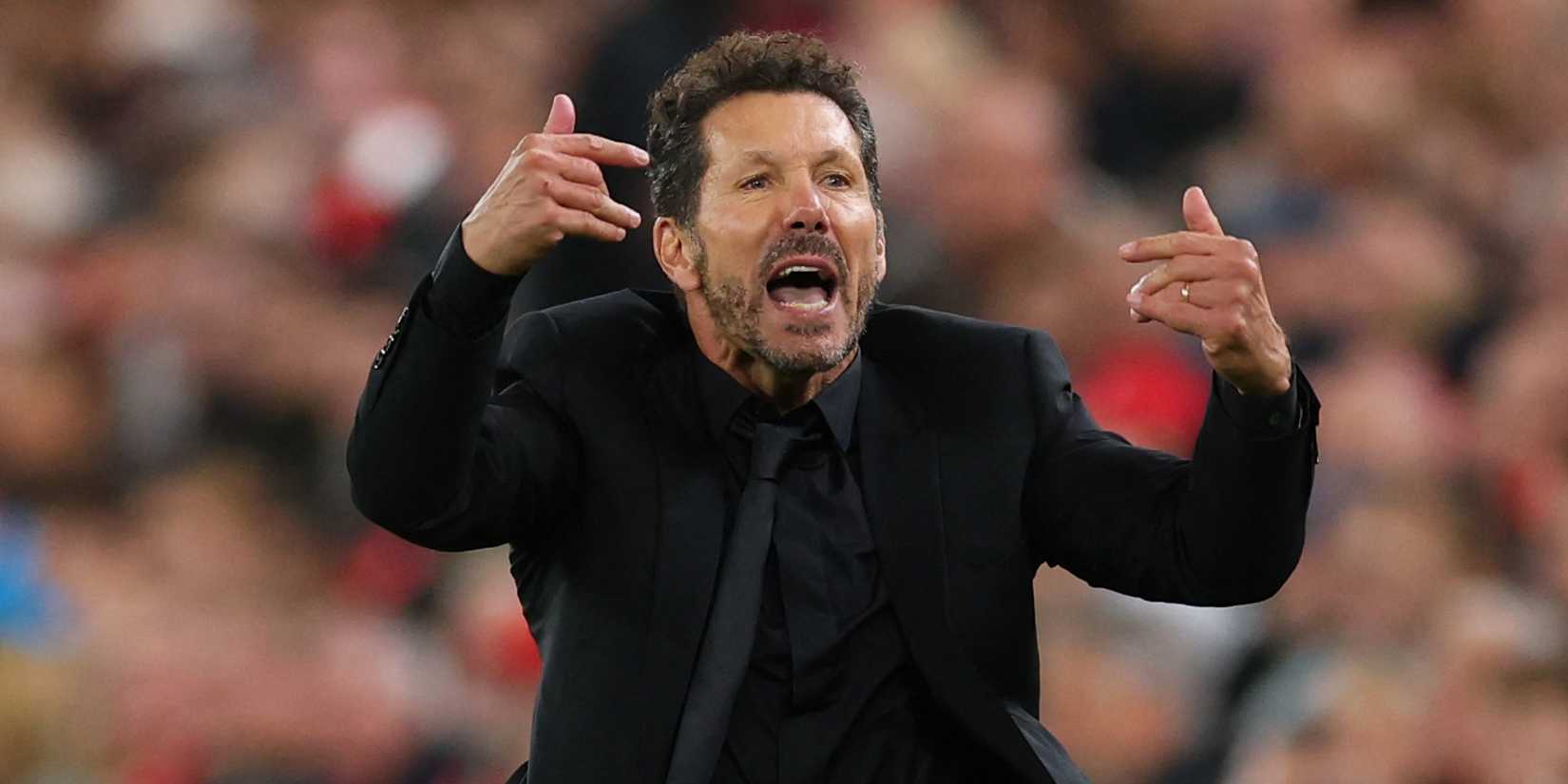 Atletico Madrid coach Diego Simeone reacts vs Liverpool