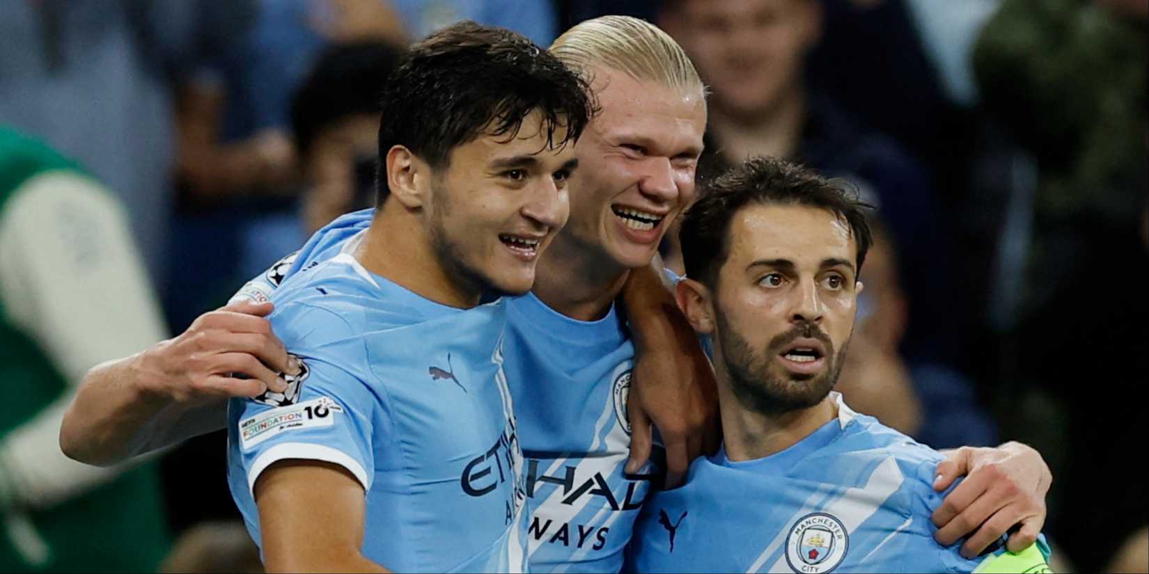 Manchester City's Erling Haaland celebrates