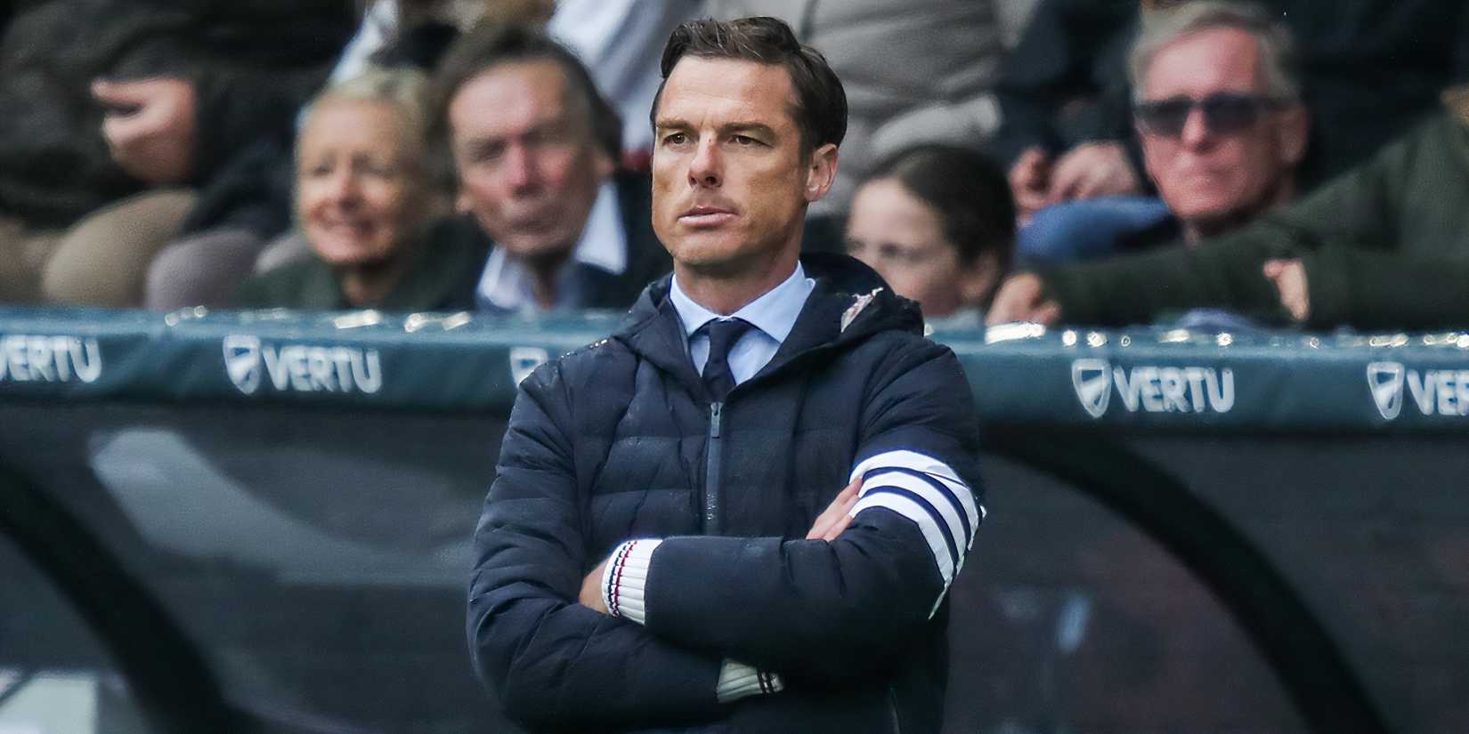 Scott Parker watching on from the Burnley dugout