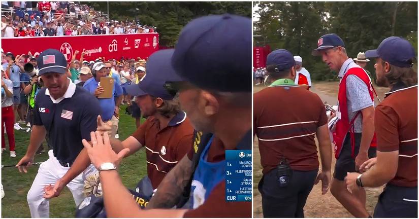 Bryson DeChambeau and Tommy Fleetwood argument