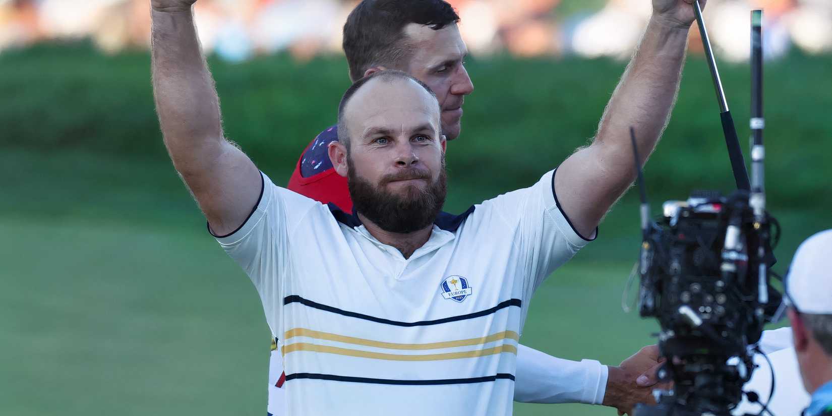 Tyrrell Hatton celebrates