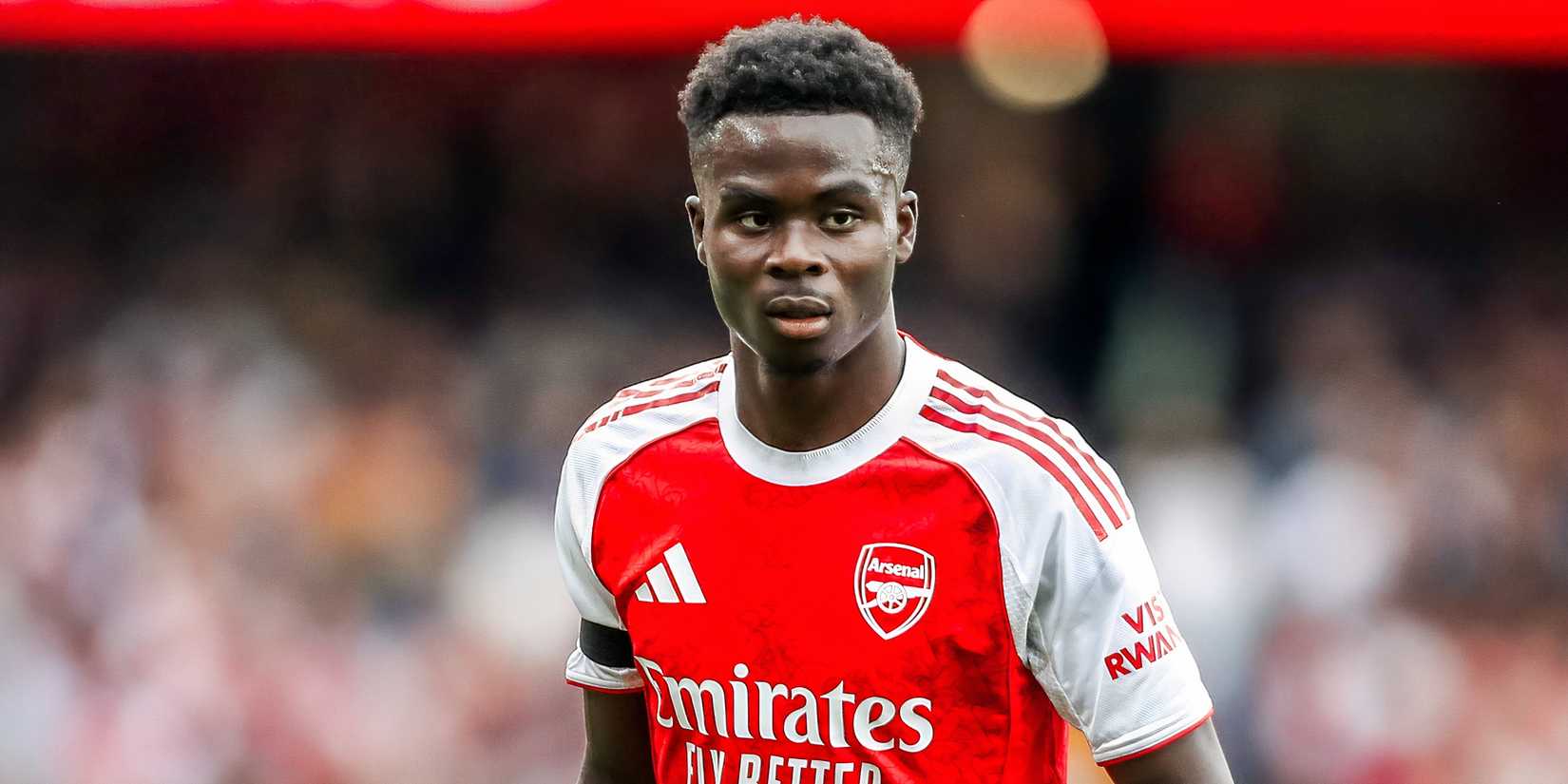 Bukayo Saka in action for Arsenal