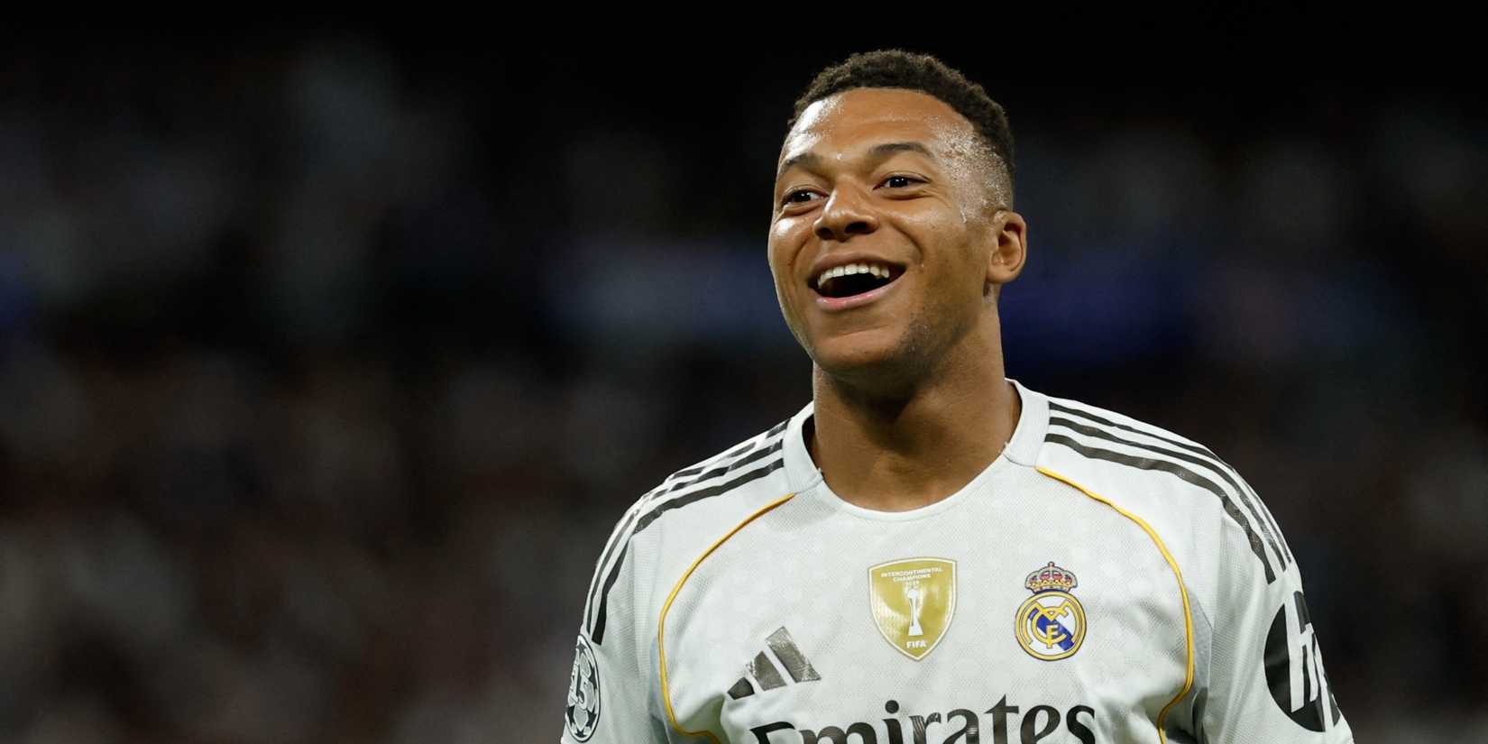 Kylian Mbappe in action for Real Madrid against Juventus