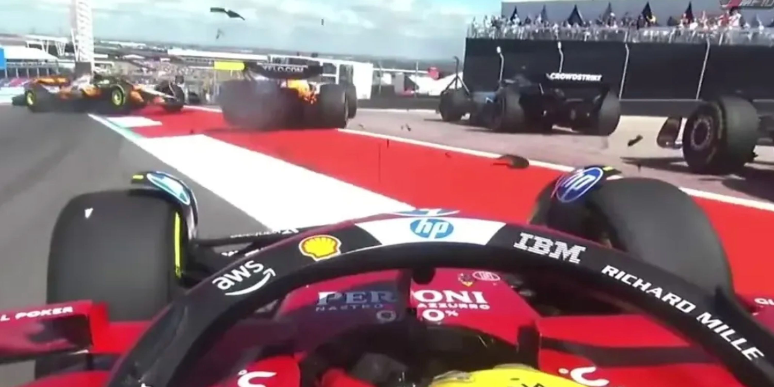 Lewis Hamilton's 'Life Was Saved' by Halo During Terrifying US GP Moment