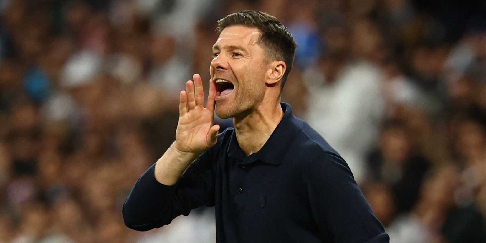 Real Madrid coach Xabi Alonso reacts