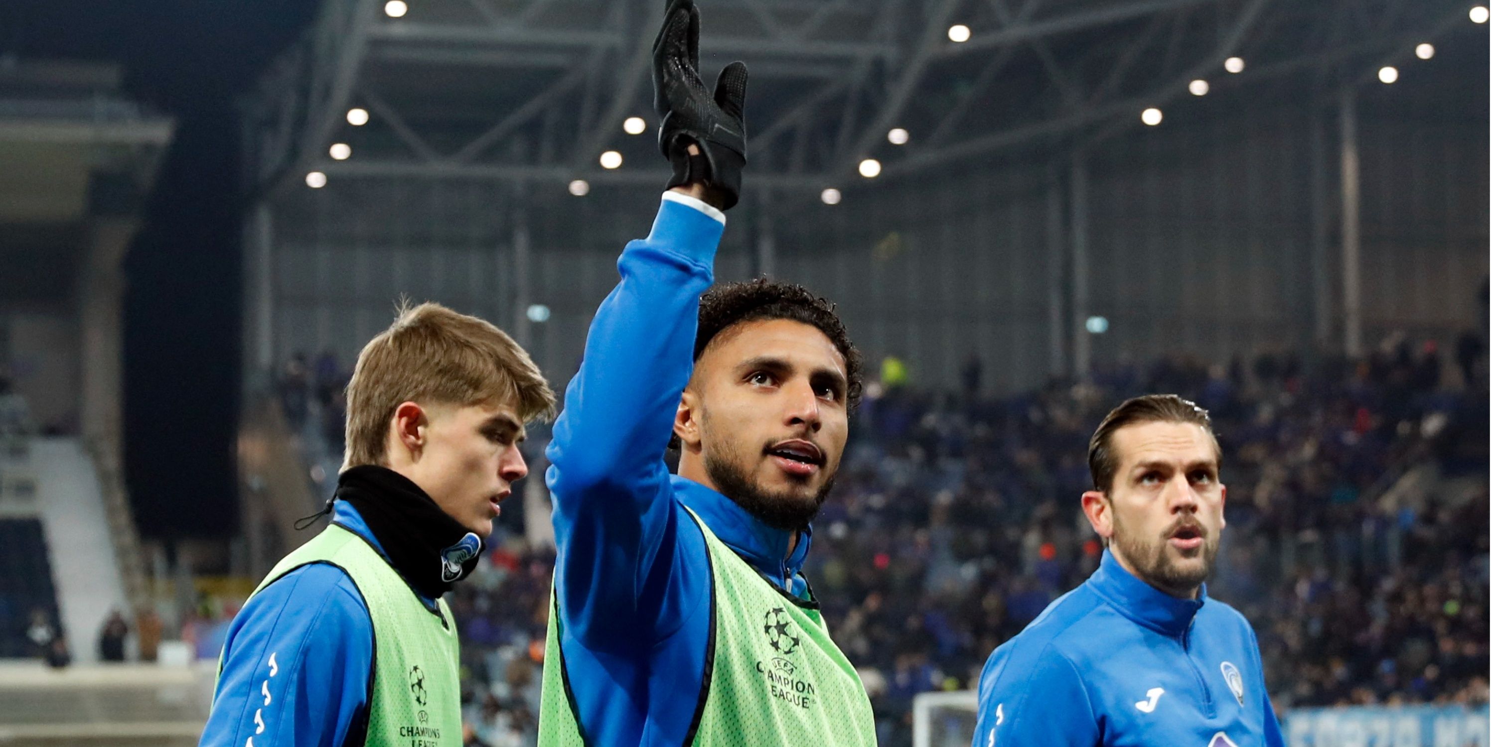 Atalanta midfielder Ederson waves to supporters