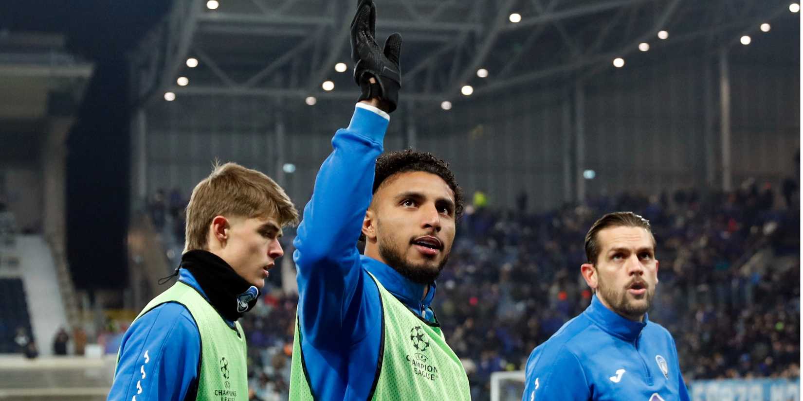 Atalanta midfielder Ederson waves to supporters