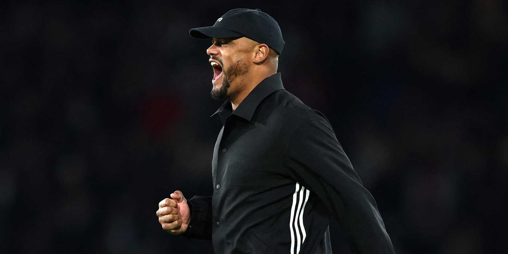 Bayern Munich boss Vincent Kompany celebrates after his side's victory against PSG
