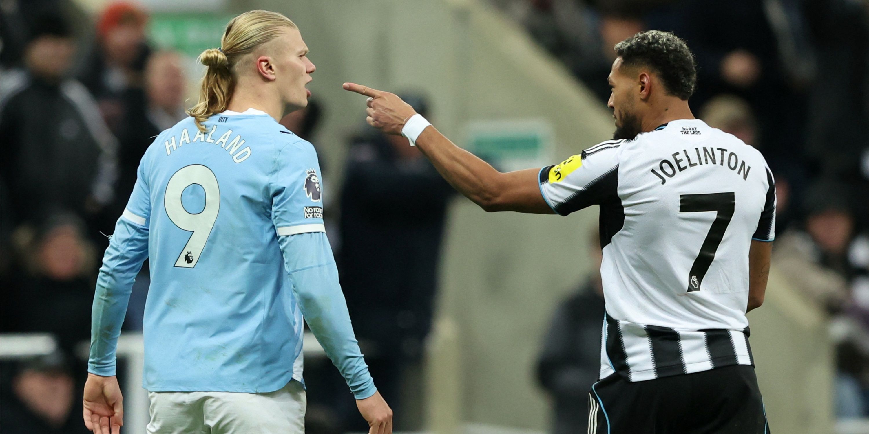Erling Haaland in action during Manchester City's defeat against Newcastle