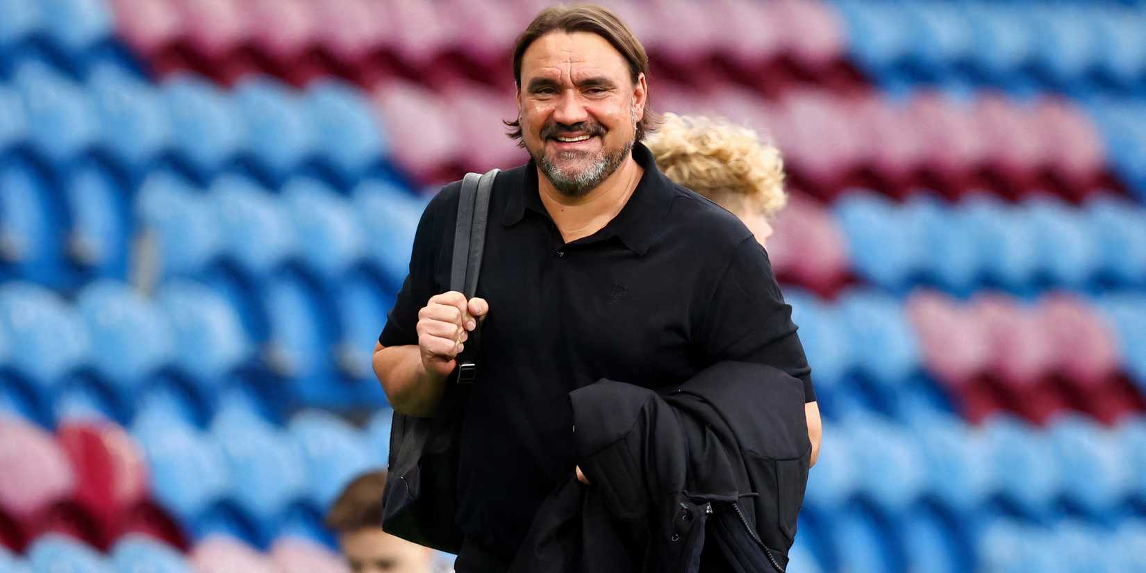 Leeds United manager Daniel Farke happy on walk into stadium
