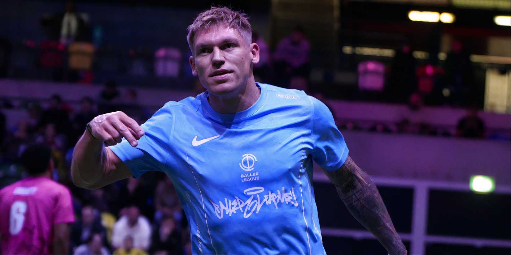 Martyn Waghorn in action at Baller League