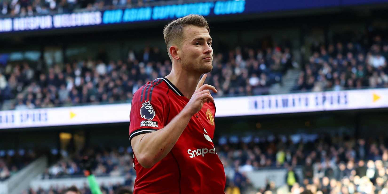 Manchester United's Matthijs de Ligt celebrates scoring their second goal