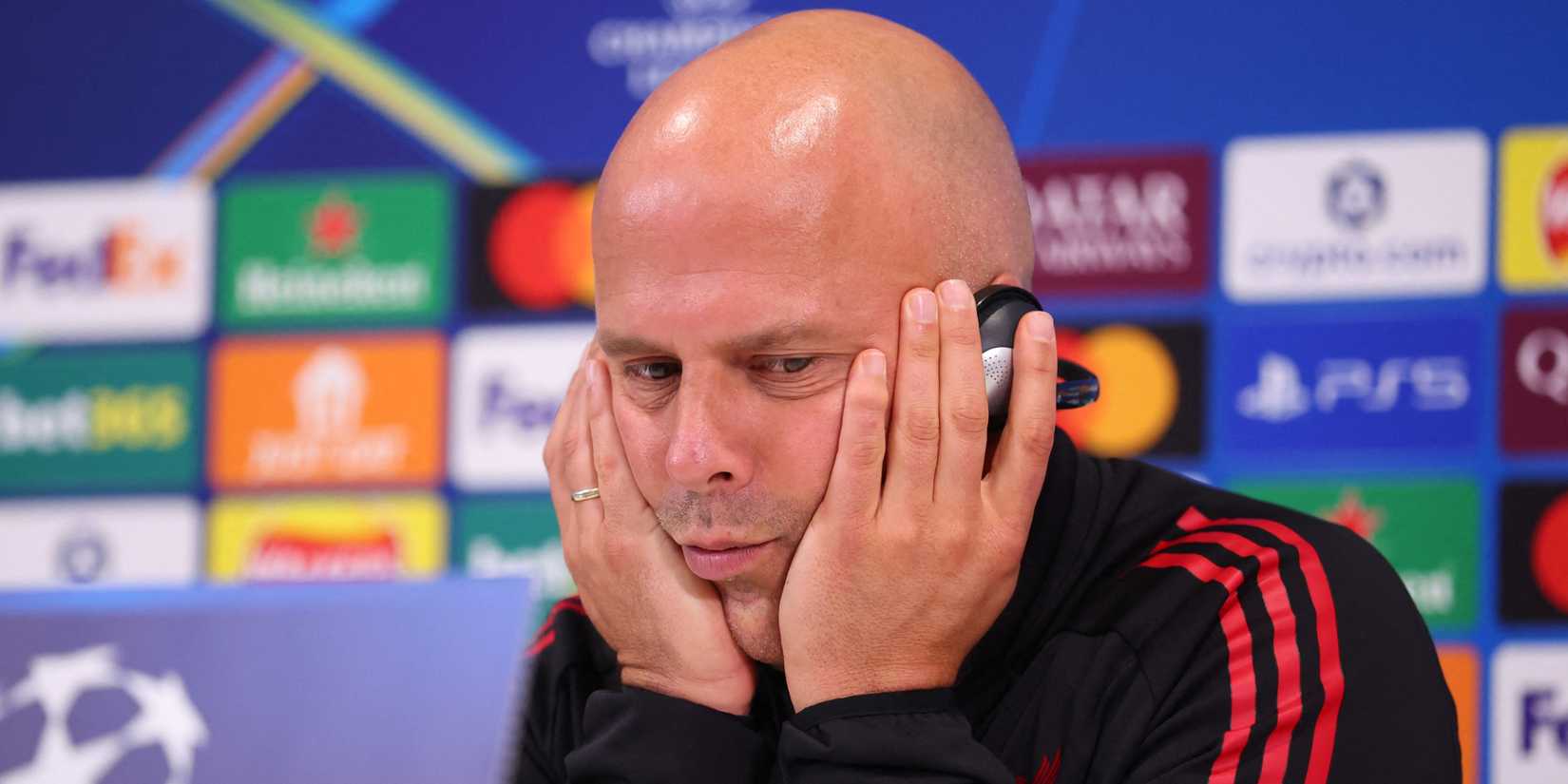 Liverpool manager Arne Slot during a press conference.