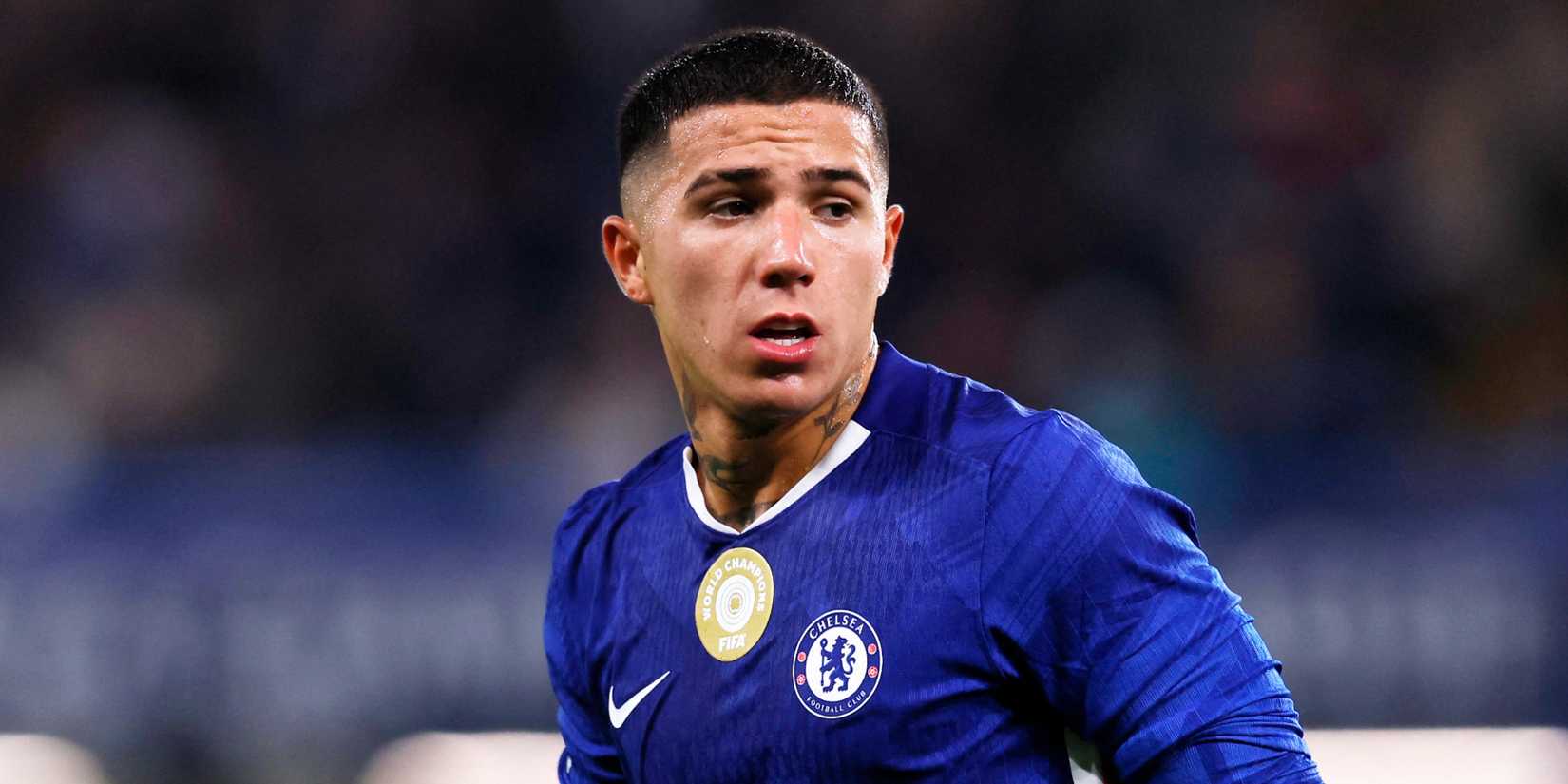 Chelsea's Enzo Fernandez playing against Benfica.