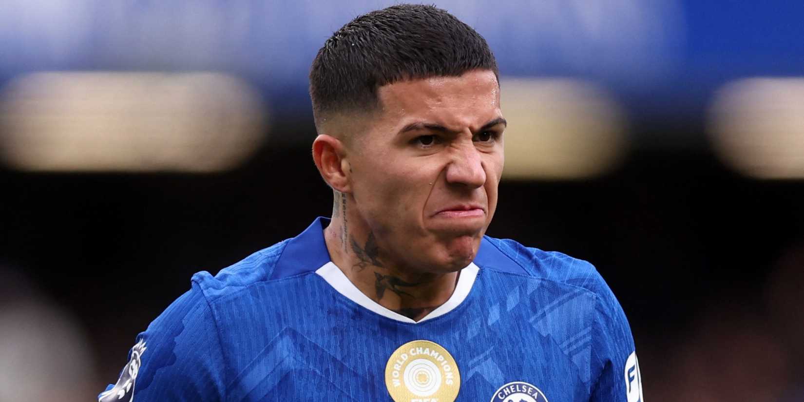 Chelsea's Enzo Fernandez playing against Sunderland.